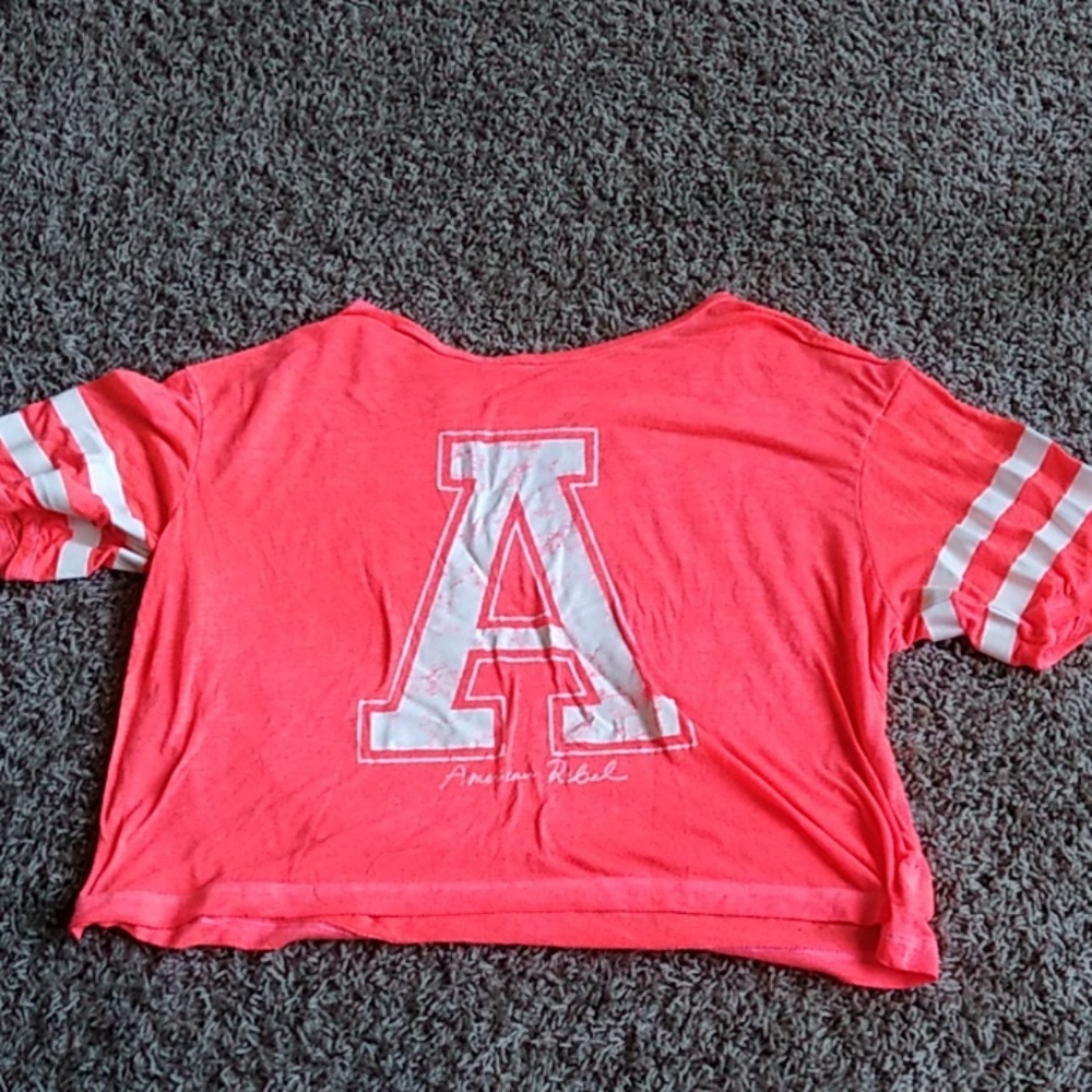 Neon orange american eagle crop top